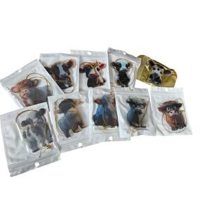 New‎ set of cute animated cow ornaments 10